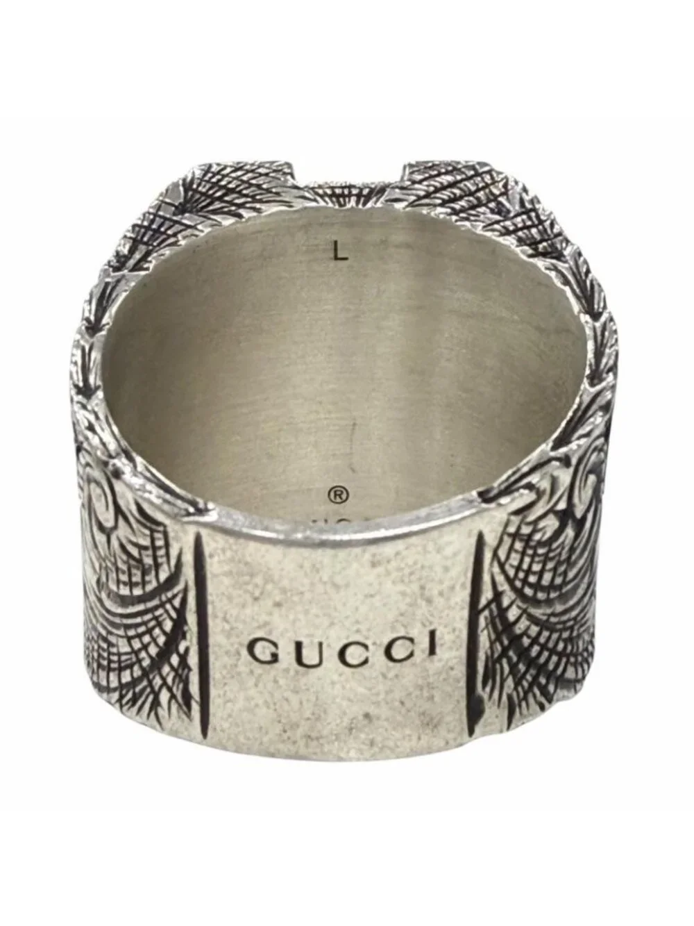 Gucci Arabesque Alphabet Letter Ring Silver-l Weight - Picture 4 of 8